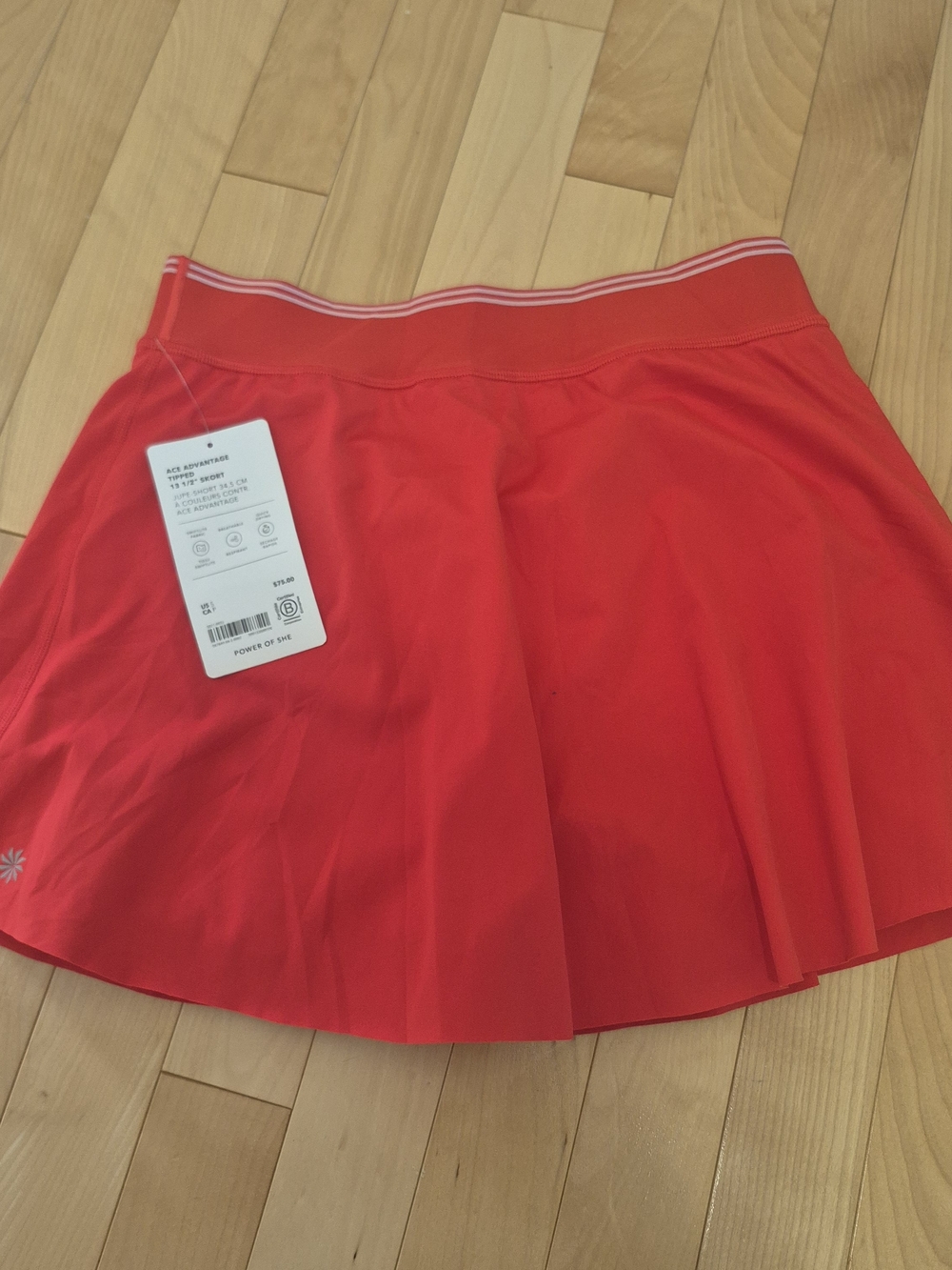 Athletica Bright Red Athletic Skort with Striped Waistband
